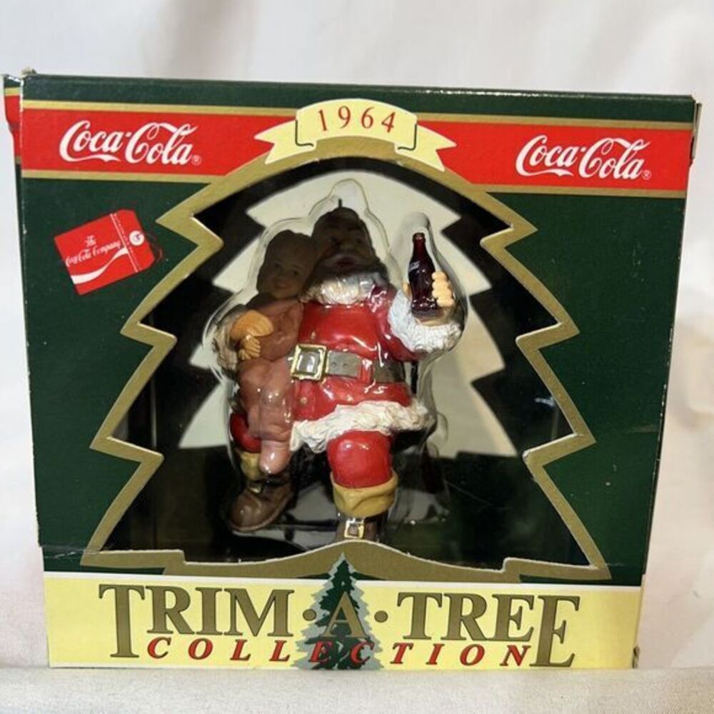 1995 Coca Cola Trim Tree Collection 1964 Christmas Ornament Santa Child Sitting